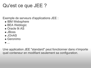 Présentation de JEE et de son écosysteme