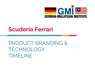 PRODUCT BRANDING &
TECHNOLOGY
TIMELINE
Scuderia Ferrari
 