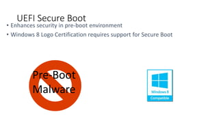 •
•
UEFI Secure Boot
 