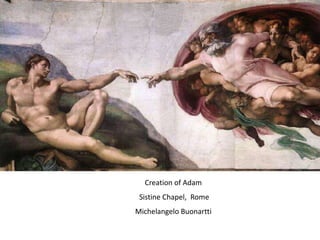 Creation of Adam
Sistine Chapel, Rome
Michelangelo Buonartti