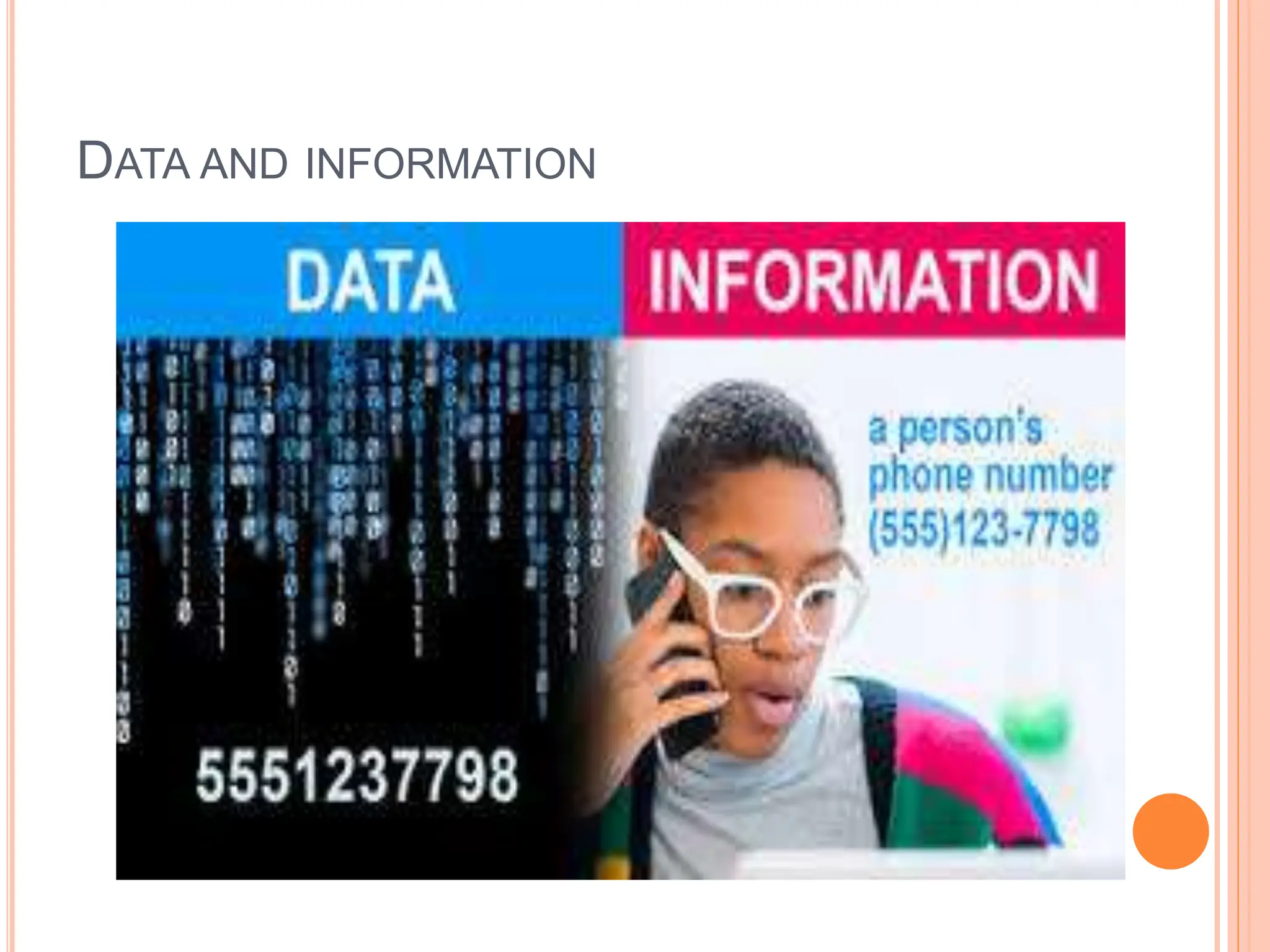 DATA AND INFORMATION
 