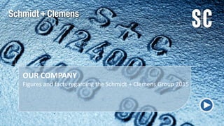 Figures and facts regarding the Schmidt + Clemens Group 2015
OUR COMPANY
 
