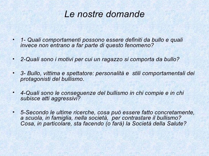 Indagine sul bullismo