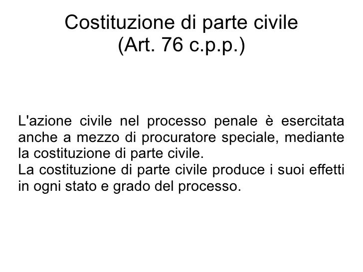 Scuola forense 2012 costituzione di parte civile