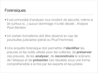 Cryptographie - Généralités
• Chiffrement (Encryption), Déchiffrement (Decrypting), Algorithme, Cryptographie,
Cryptanalyse, Chiffrement de blocs (Block Ciphering), Chiffrement de ﬂux (Stream
Ciphering), Chiffrement Symétrique, Chiffrement Asymétrique
• Message : message texte, binaire, hexa, ﬁchier ou bloc ou ﬂux (stream) de données
• Clé (Key) de chiffrement, Longueur de la clé, Echange de clés
• Message original (plaintext), Message chiffré (ciphertext)
• Hachage (hash), fonction cryptographique appliquée à un bloc de données, le
message, qui retourne une chaine de caractères de longueur ﬁxe, utilisée pour
vériﬁer l'intégrité du message (digest)
• Signature numérique (chiffrement du hachage d'un message avec la clé privée de
celui qui l'a écrit) : preuve d'authenticité et d'intégrité

 
