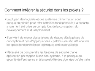 Sécurité des données
• Garantir la CIA de la structure de la base de données et des données
• Avant, seuls les employés d'une entreprise accédaient aux données des clients. Aujourd'hui, ce sont les clients
qui accèdent eux-mêmes à leurs propres données via un navigateur
• Les vulnérabilités se nichent souvent au niveau des middlewares qui permettent d'accéder aux informations
(ODBC, OLE DB/ADO, JDBC)
• Accès concurrent = soucis d'intégrité (sémantique, référentielle et entité unitaire) ! Rollback, Commit,
Savepoints and Checkpoints !
• OLTP (Online Transaction Processing) - ACID Test :
•	

Atomicity : décomposition des transactions et vériﬁcation que toutes commités sinon rollback

•	

Consistency : une transaction doit suivre les règles d'intégrité de la base de données

•	

Isolation : le résultat d'une transaction n'inﬂue pas sur les autres transactions

•	

Durability : Une fois que la transaction est vériﬁée, elle est commitée partout et son rollback est impossible

 