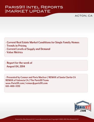 SCV single family homes market update by paris911