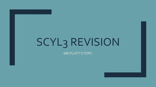 SCYL3 REVISION
MR PLATT’STOPC
 