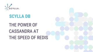 THE POWER OF
CASSANDRA AT
THE SPEED OF REDIS
SCYLLA DB
 