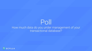 Poll
How much data do you under management of your
transactional database?
 