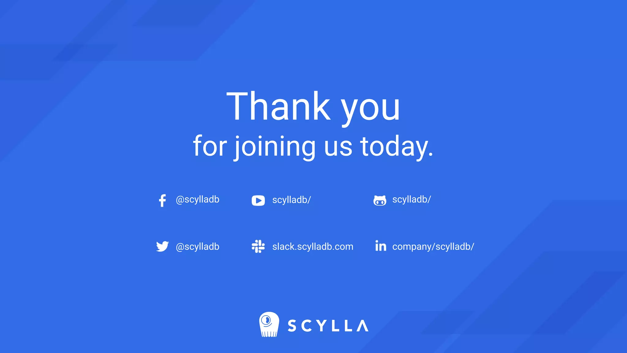 Thank you
for joining us today.
@scylladb scylladb/
slack.scylladb.com
@scylladb company/scylladb/
scylladb/
 