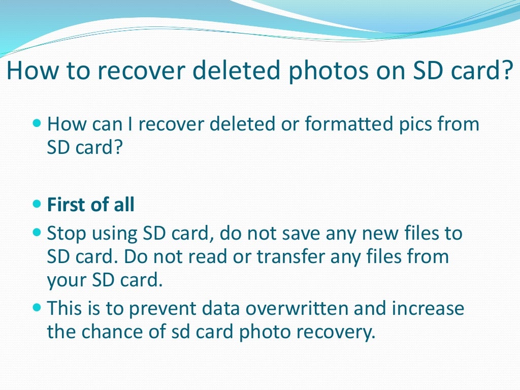 SD card photo recovery free