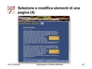 Selezione e modifica elementi di una
pagina (4)
A.A. 2014/2015 Esercitazioni di Sistemi Distribuiti 32
 