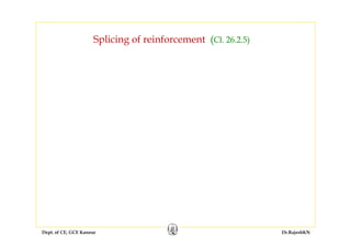 Dept. of CE, GCE Kannur Dr.RajeshKN
Splicing of reinforcement (Cl. 26.2.5)
 