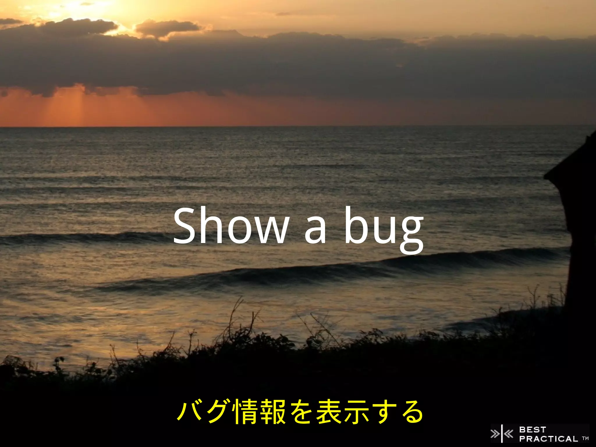 Show a bug


バグ情報を表示する
 