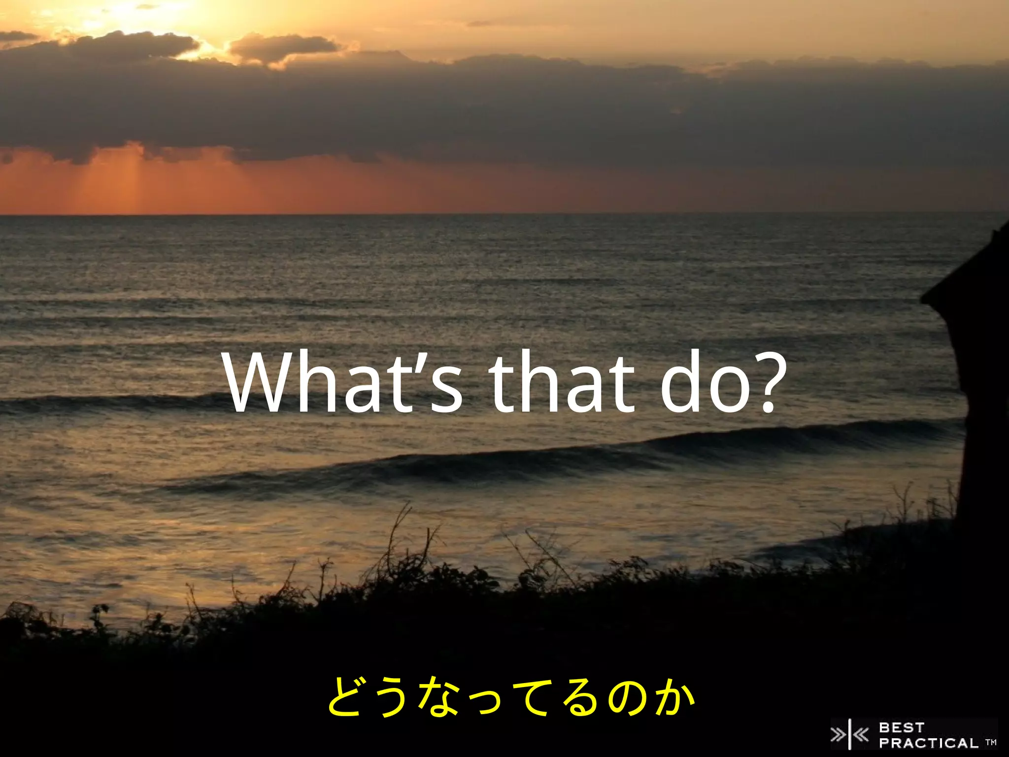What’s that do?


  どうなってるのか
 