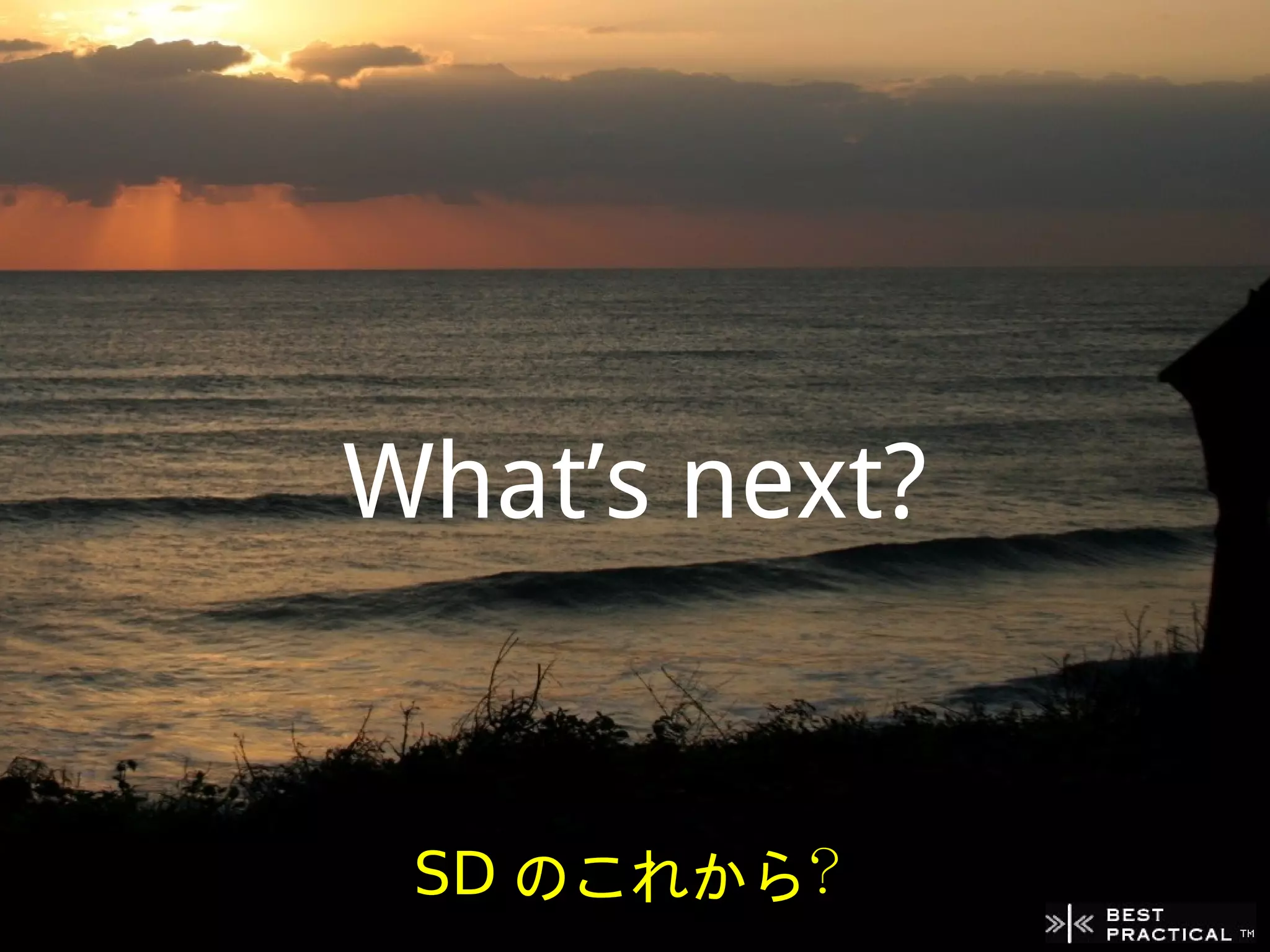 What’s next?


 SD のこれから？
 
