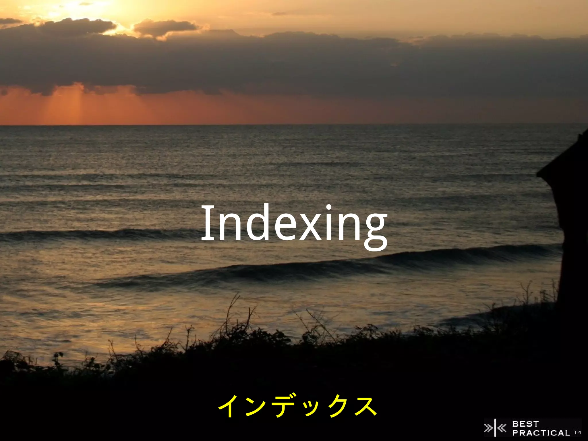 Indexing


インデックス
 