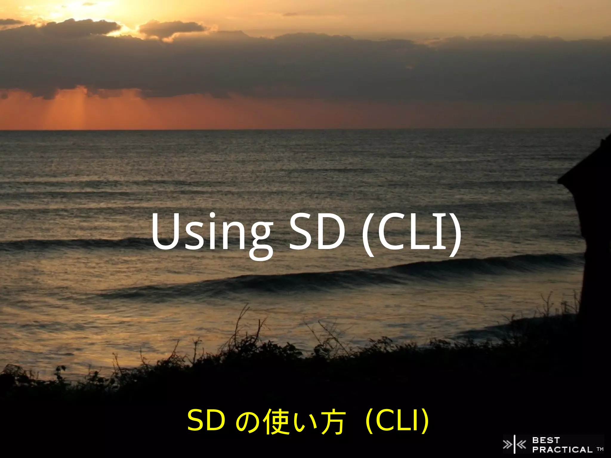 Using SD (CLI)


 SD の使い方 (CLI)
 