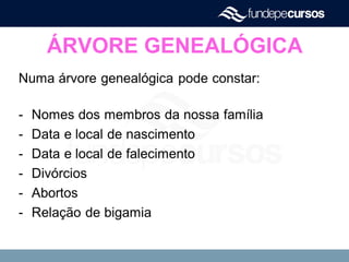 ÁRVORE GENEALÓGICA
 