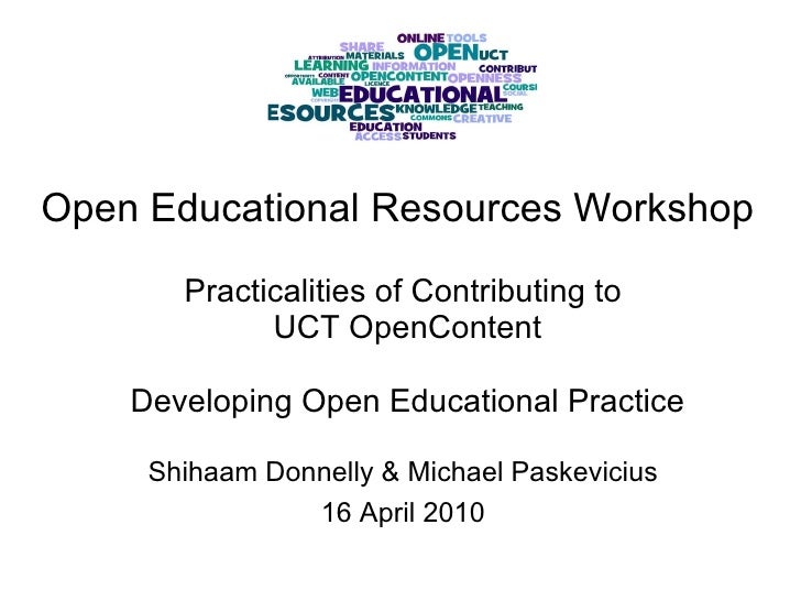 Practicalities Of Contributing To Open Educational Resources Oer