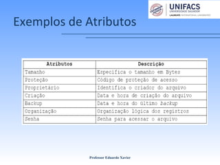 Exemplos de Atributos
Professor Eduardo Xavier
 