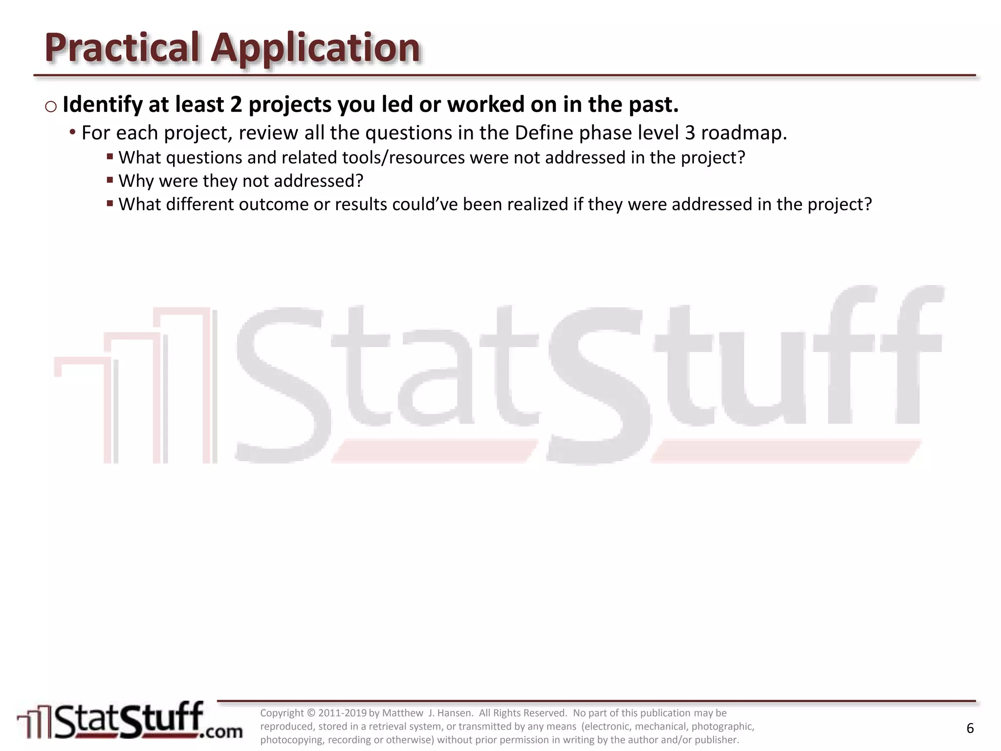 Define Phase Roadmap (Level 3) with Matt Hansen at StatStuff
