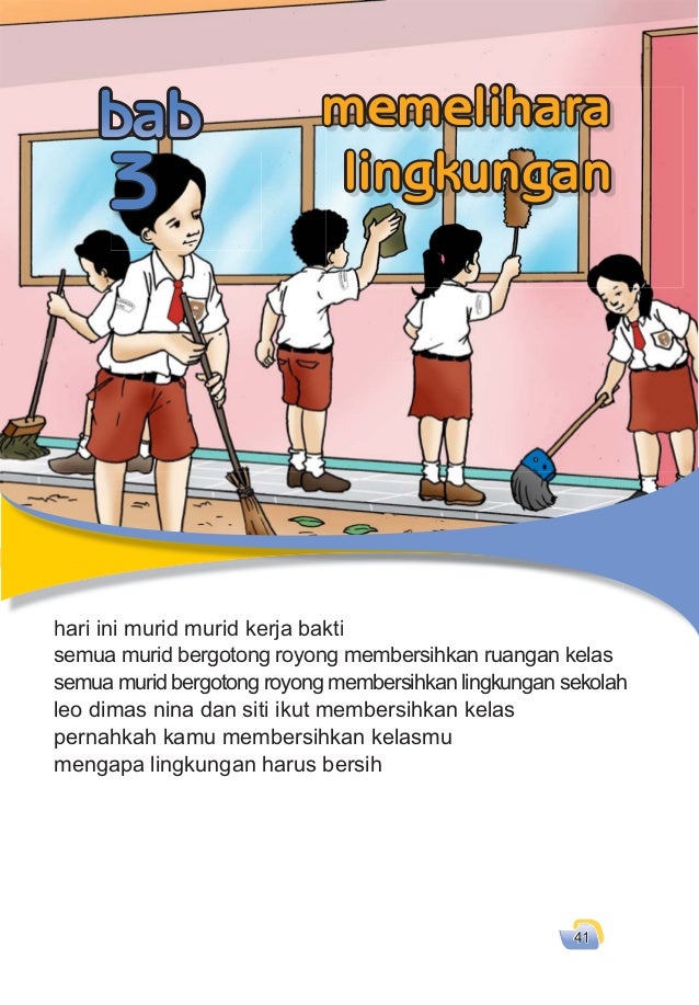 Gambar Kartun Bergotong Royong Membersihkan Lingkungan - Paimin Gambar