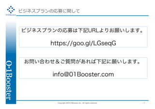 Copyright 2015 01Booster Inc. All rights reserved. - 1 -
ӥͥץΏļv
ӥͥץΏļӛURLꤪޤ
https://goo.gl/LGseqG
Ϥ碌|ӛˤޤ
info@01Booster.com
 