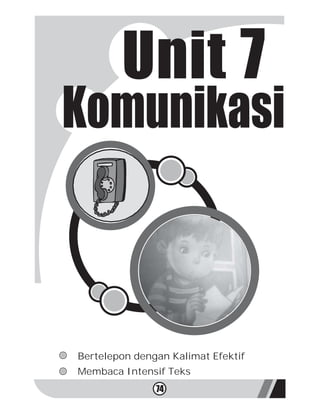 Unit 7
Komunikasi



Bertelepon dengan Kalimat Efektif
Membaca Intensif Teks
               74
 