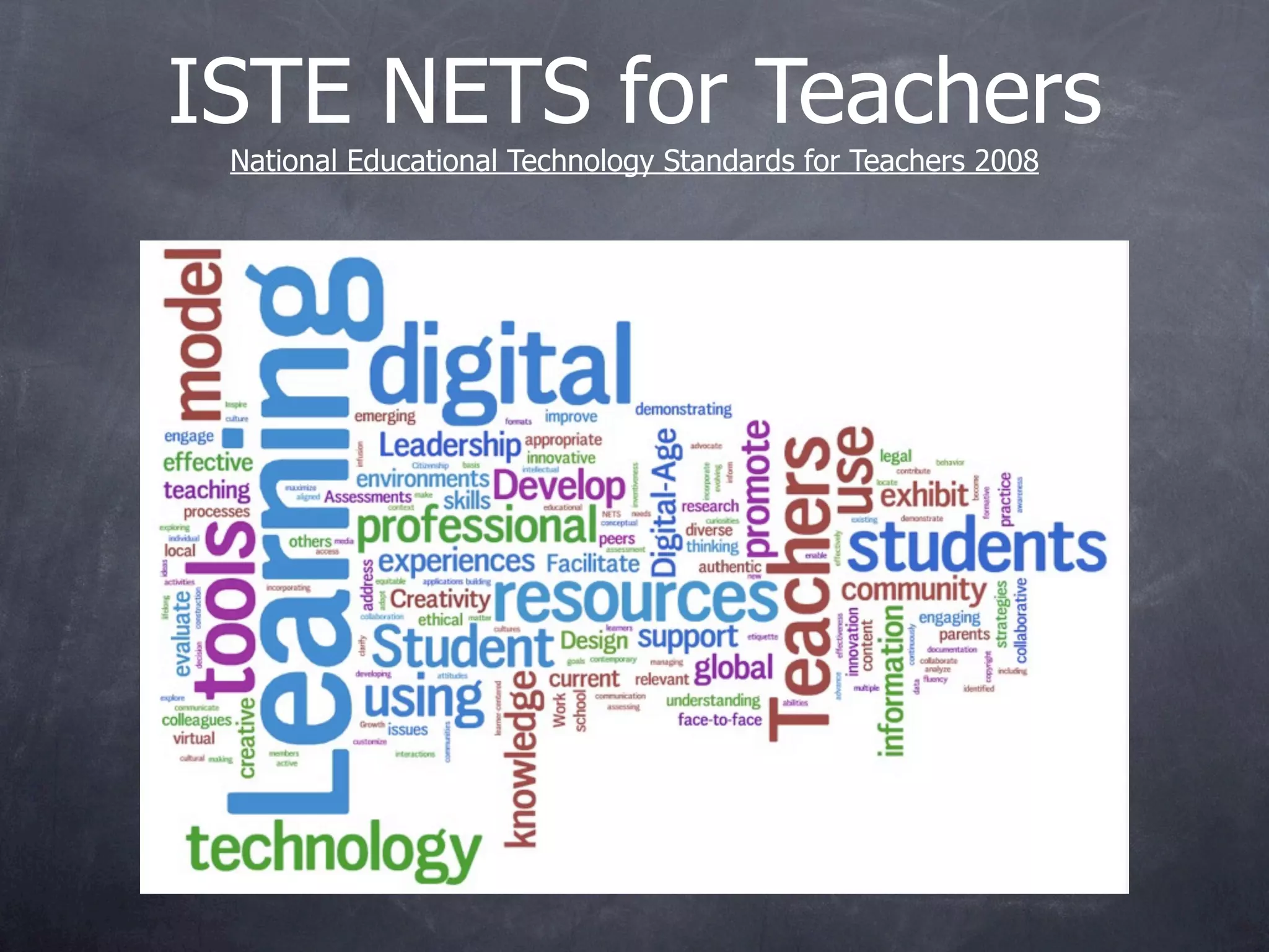 ISTE NETS for Teachers
 National Educational Technology Standards for Teachers 2008
 