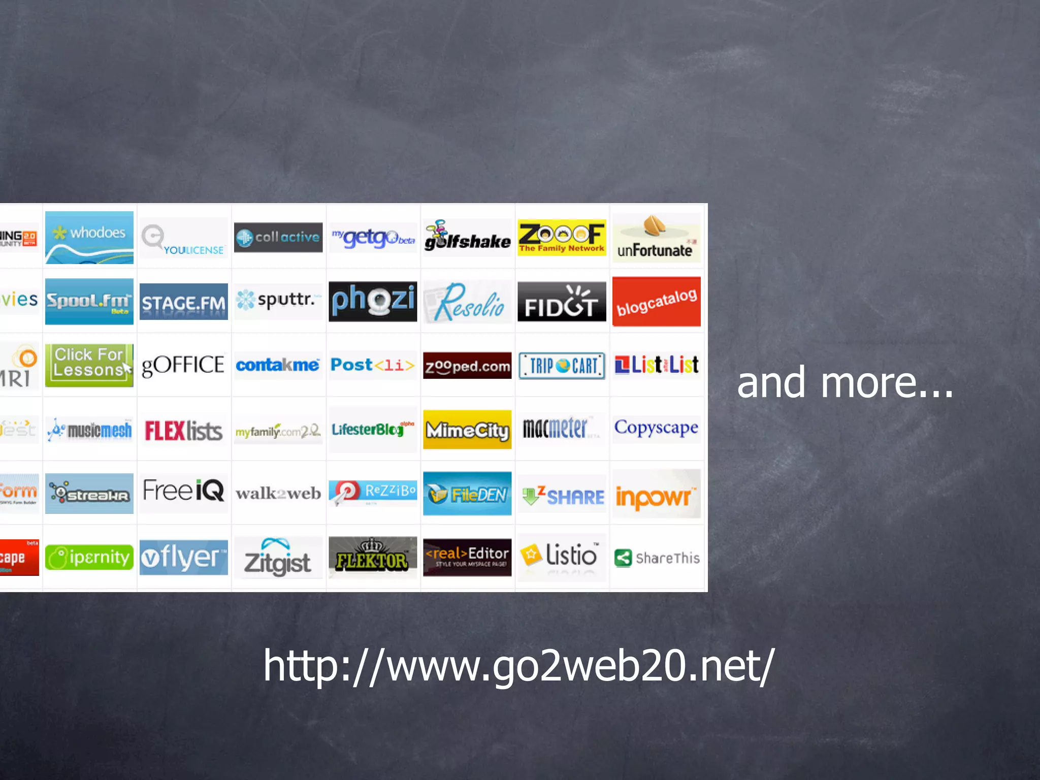 and more...




http://www.go2web20.net/
 