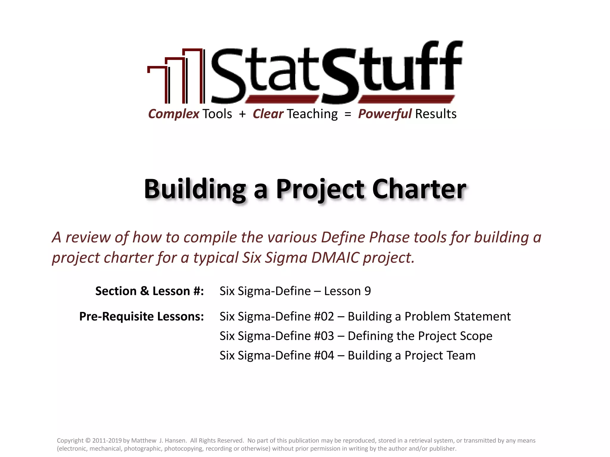 Building a Project Charter with Matt Hansen at StatStuff