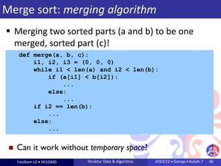 Python Sorting Algorithm Variants like Merge,Quick etc | PDF