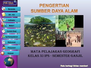 Mata Pelajaran GeOGraFI
Kelas XI IPs - seMester GanjIl
 