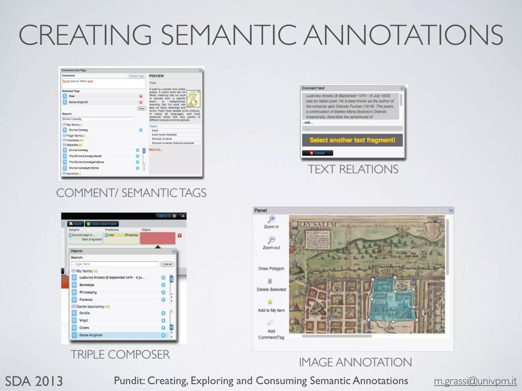 Pundit: Creating, Exploring and Consuming Semantic Annotations m.grassi@univpm.itSDA 2013
CREATING SEMANTIC ANNOTATIONS
 