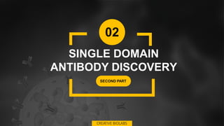 02
SINGLE DOMAIN
ANTIBODY DISCOVERY
SECOND PART
CREATIVE BIOLABS
 