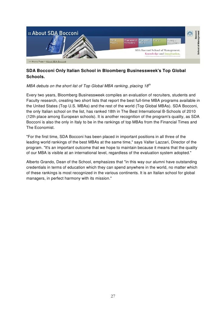 Utd Shorter Mba Program sda bocconi news rankings Utd Shorter Mba Program sda bocconi news rankings