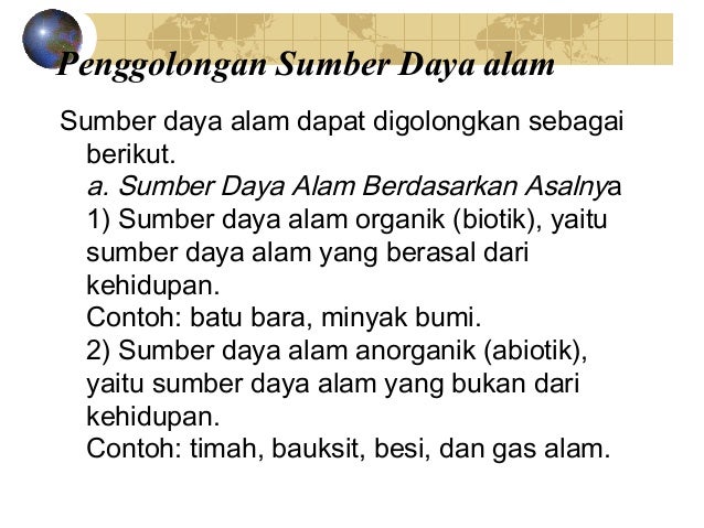 Berikut Yang Bukan Contoh Sumber Daya Alam Adalah Berbagai