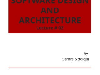 Comprehensive Software Design and Architecture Process Overview | PPTX