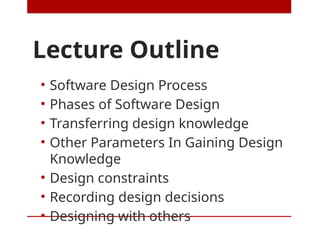 Comprehensive Software Design and Architecture Process Overview | PPTX