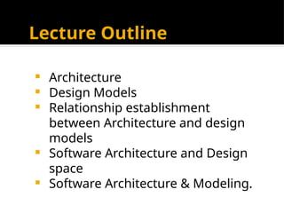 Comprehensive Software Design and Architecture Principles and Models | PPTX