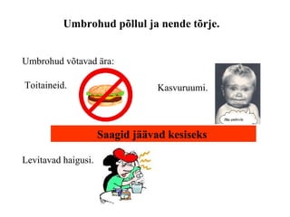 Umbrohud põllul ja nende tõrje. Umbrohud võtavad ära: Saagid jäävad kesiseks  Toitaineid. Kasvuruumi. Levitavad haigusi. 