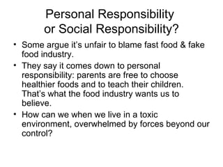 fast food and personal responsibility