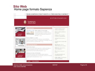 Sito Web Home page formato Sapienza 