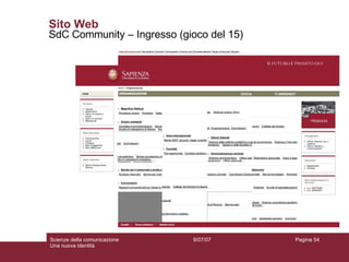 Sito Web SdC Community – Ingresso (gioco del 15) 