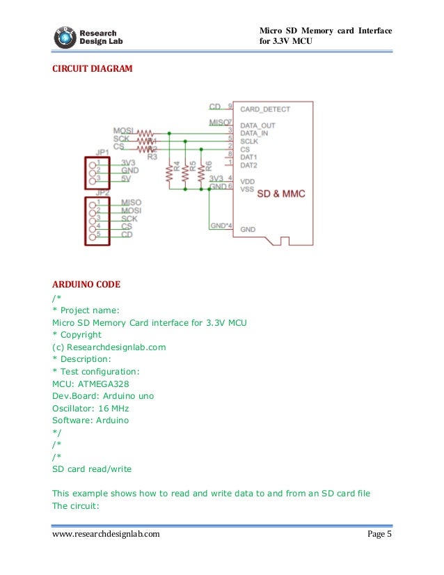 Micro SD Memory Card Interface for 3.3V MCU