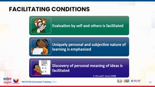 MATATAG Curriculum Training | 2024 53
FACILITATING CONDITIONS
 