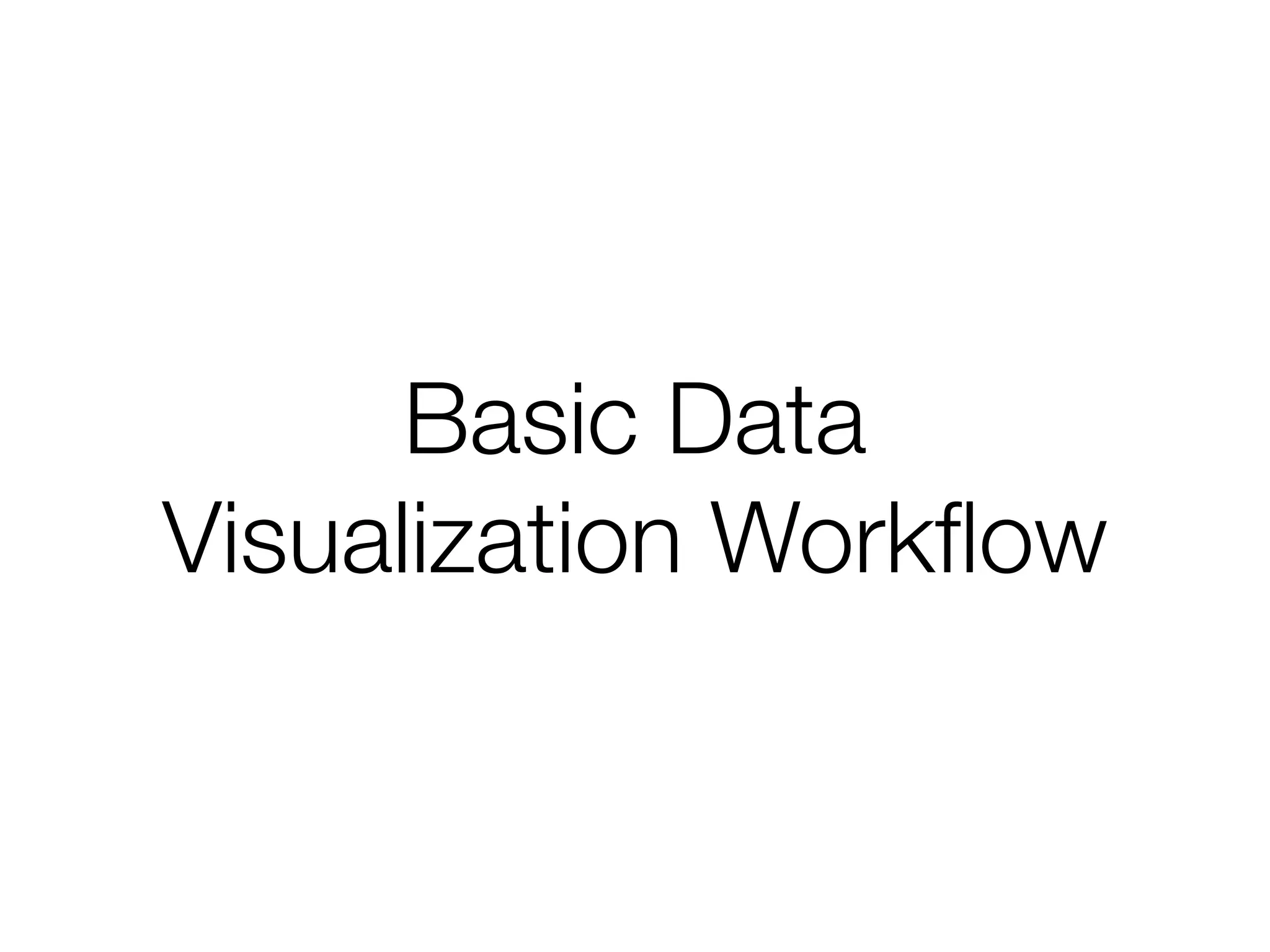 Basic Data
Visualization Workﬂow
 