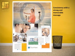 Consistency with a strong and memorable message 